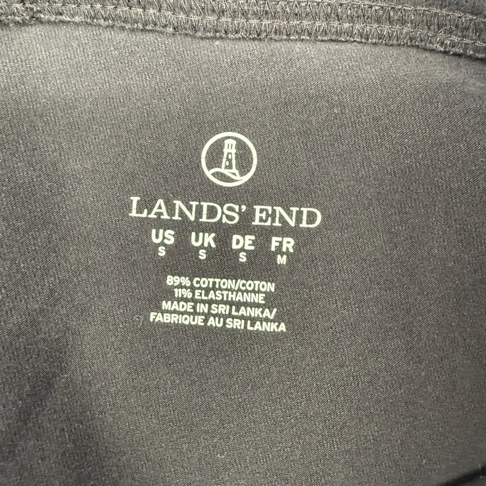 Lands' End Starfish Straight Leg Black Cotton Stretch Pull On Pants Womens Small